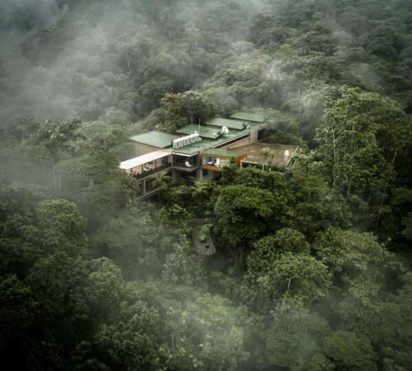 Panoramic view of Mashpi Lodge, cloud forest, Ecuador