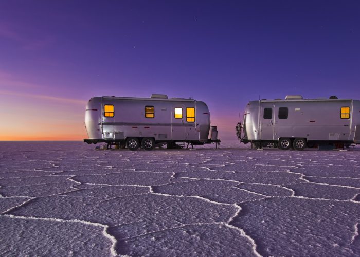 2 Airstreams at Twilight - Crillon Tours